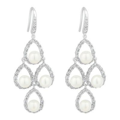 pearl pave chandelier earring
